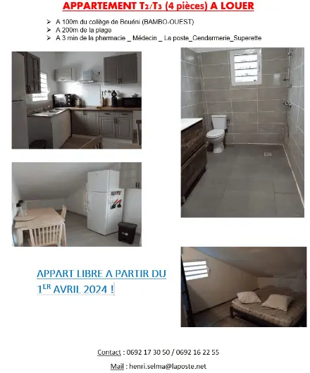 APPARTEMENT T2 / T3 A LOUER